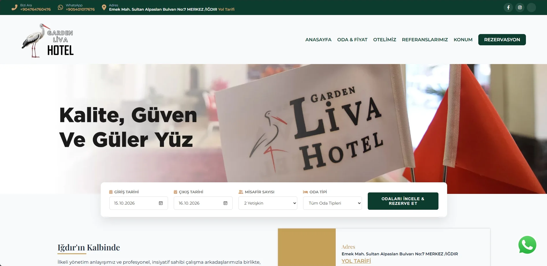 Garden Liva Hotel Iğdır - Şehir Oteli & Rezervasyon Portalı