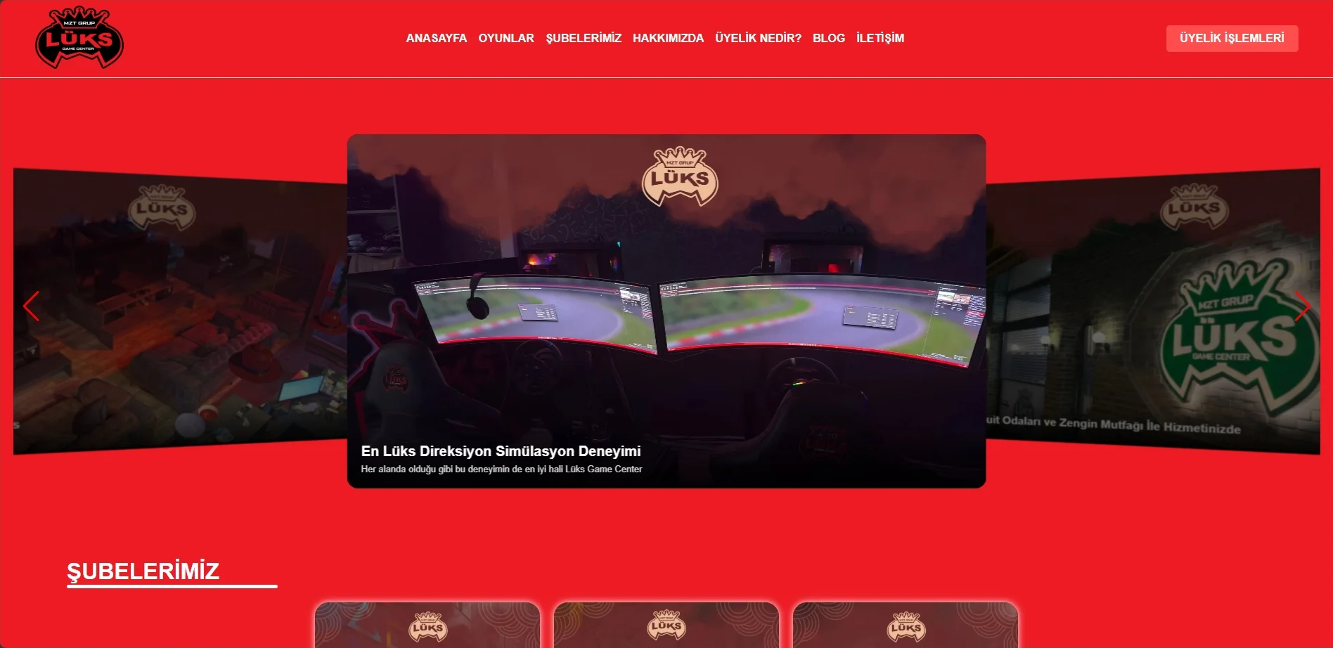Lüks Game Center - Çok Şubeli Eğlence Merkezi, SMS OTP & Sadakat Puan Sistemi
